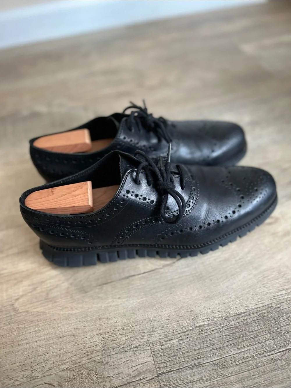 Cole Haan ZERØGRAND Wingtip Oxford Dress Shoes Black Leather Men’s Size 9